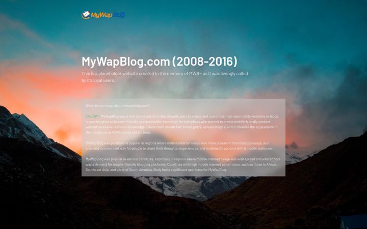 Screenshot of mywapblog.com