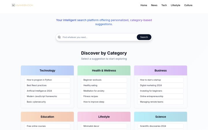 Screenshot of mywebnook.com