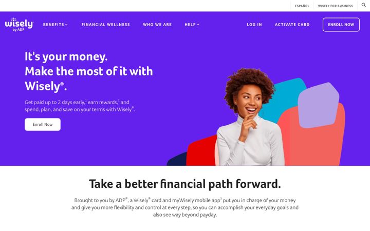 Screenshot of mywisely.com