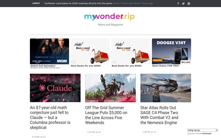 Screenshot of mywondertrip.com