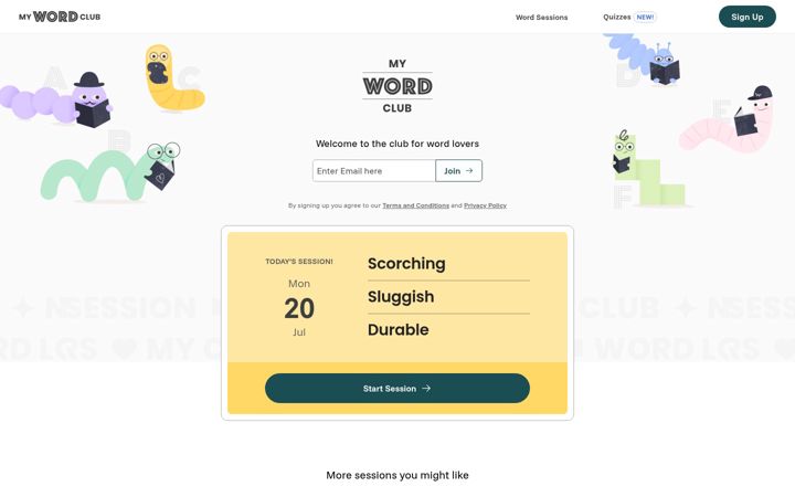 Screenshot of mywordclub.com