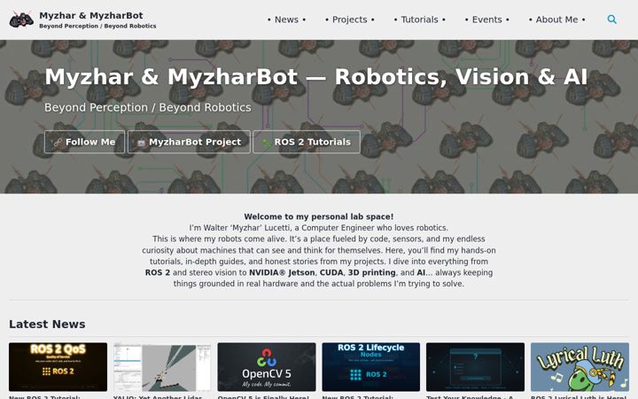 Screenshot of myzhar.tech