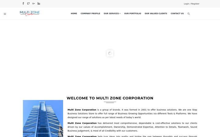 Screenshot of mzcorp.com