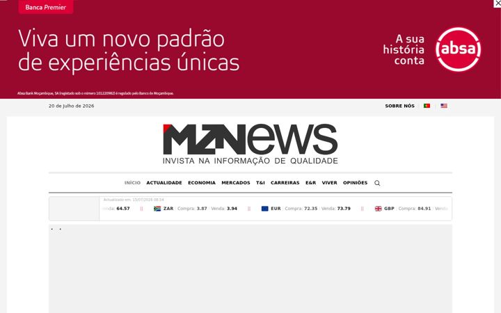 Screenshot of mznews.co.mz