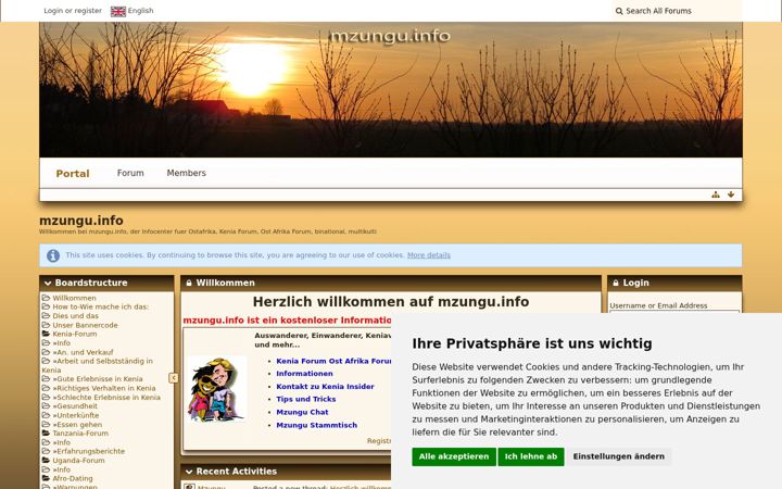 Screenshot of mzungu.info