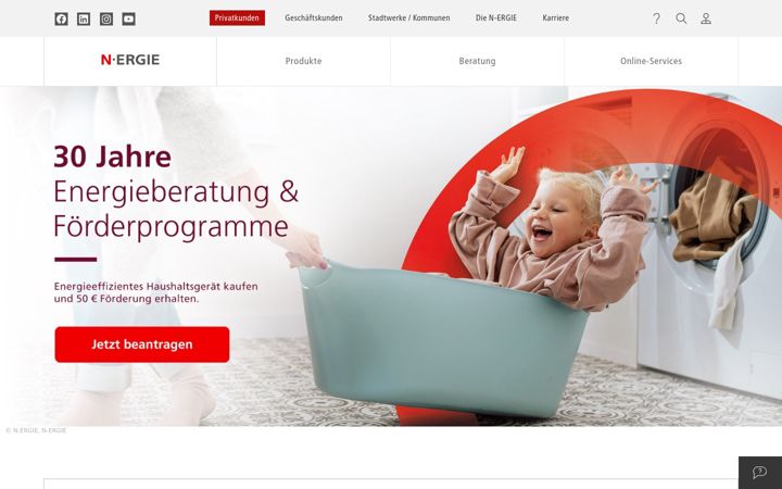 Screenshot of n-ergie.de