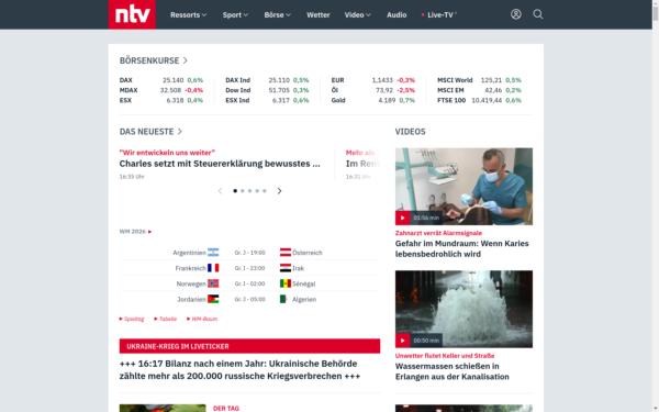 Screenshot of n-tv.de