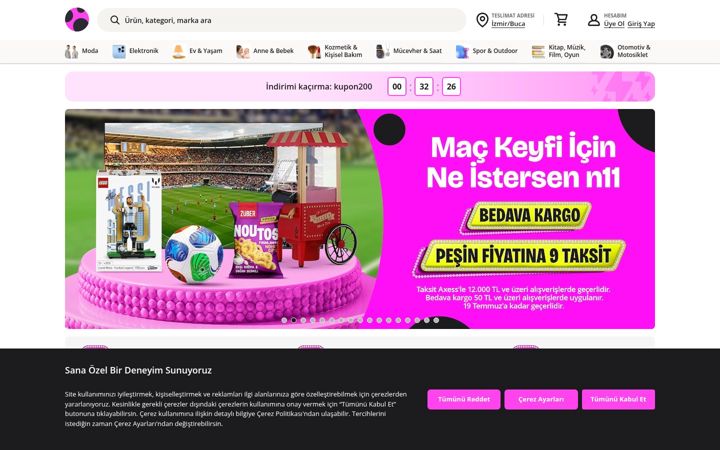 Екранна снимка на n11.com