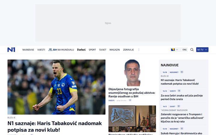 Screenshot of n1info.ba
