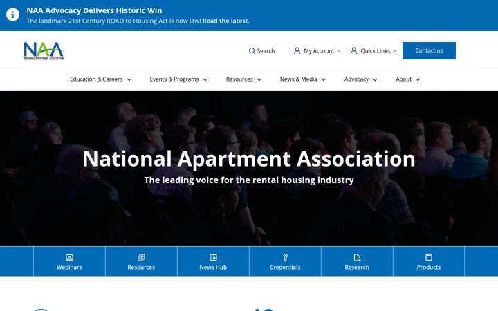 Screenshot of naahq.org