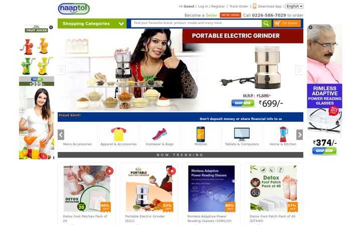 Screenshot of naaptol.com
