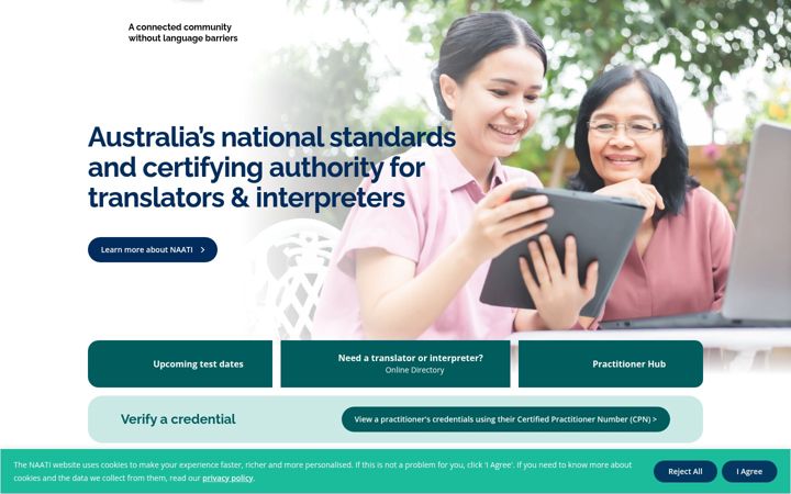 Screenshot of naati.com.au