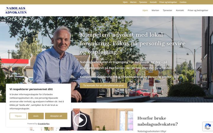 Kuvakaappaus sivustosta nabolagsadvokaten.no