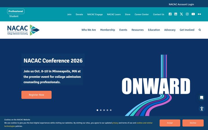 Screenshot of nacacnet.org