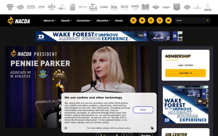 Screenshot of nacda.com