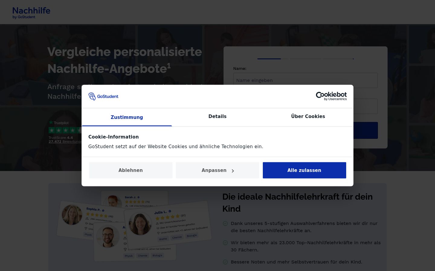 Screenshot tal-banner tal-kunsens muri qabel kwalunkwe interazzjoni