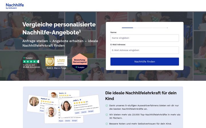 Screenshot of nachhilfe.de