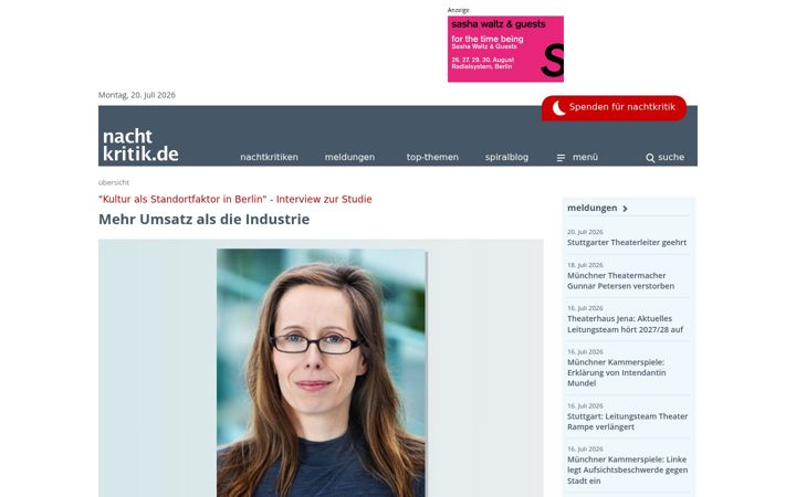 Screenshot of nachtkritik.de