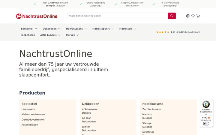 Екранна снимка на nachtrustonline.nl