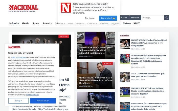 Screenshot of nacional.hr