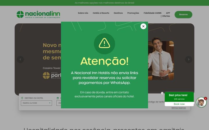 Screenshot van nacionalinn.com.br