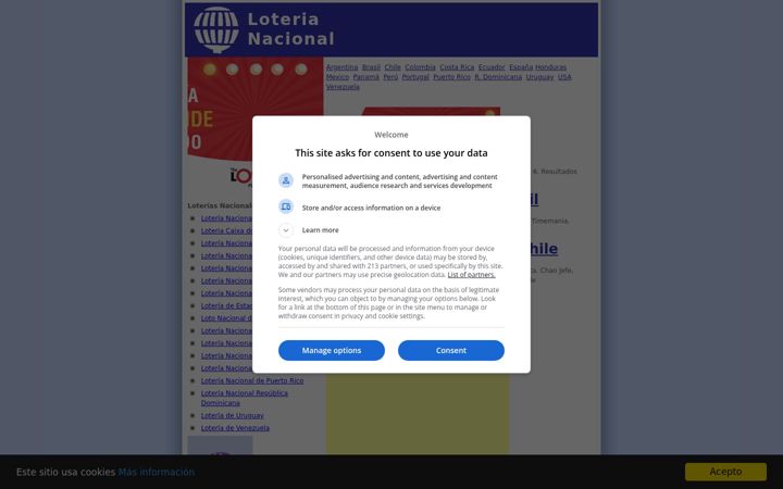 Screenshot of nacionalloteria.com