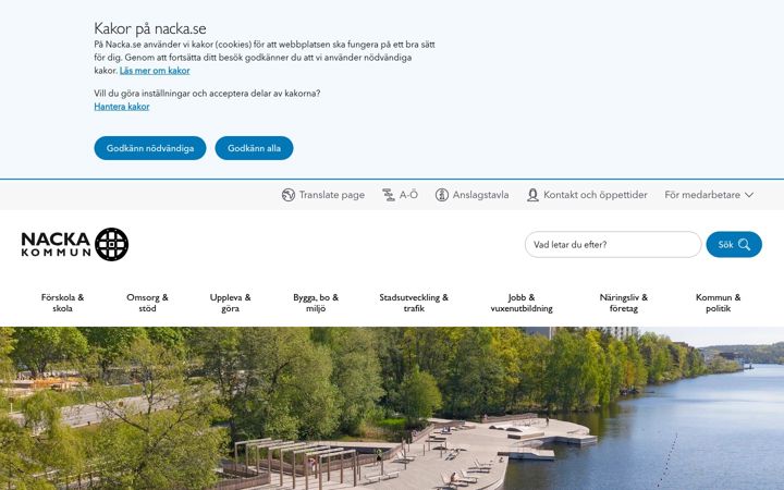 Screenshot von nacka.se