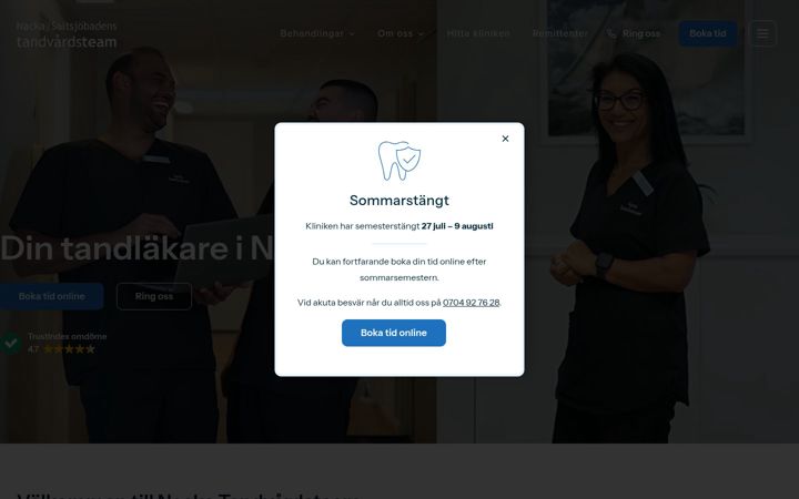 Skærmbillede af nackatandvardsteam.se