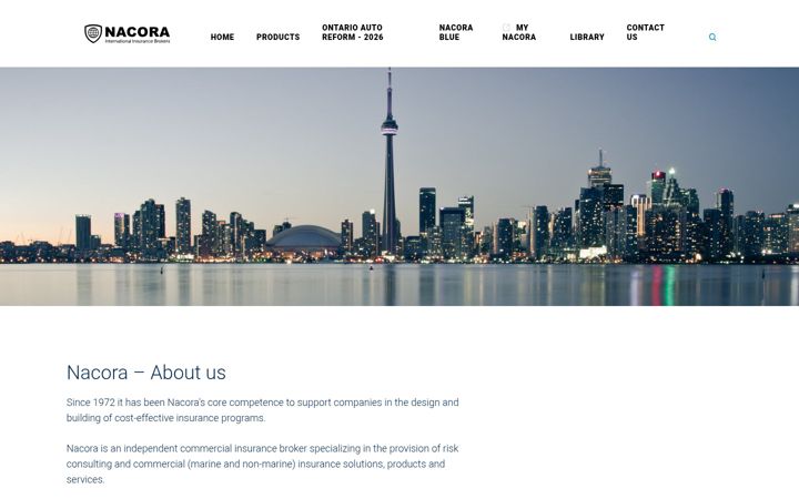 Screenshot of nacora.ca