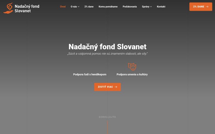 Snímek obrazovky nadacnyfondslovanet.sk