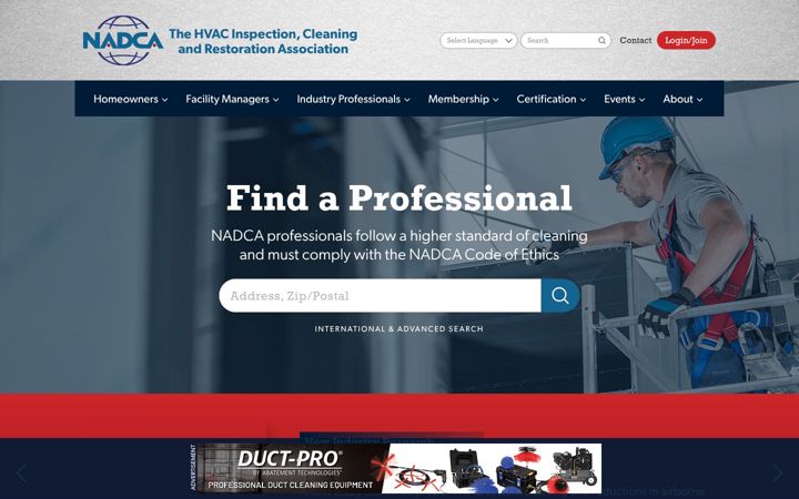 Screenshot di nadca.com