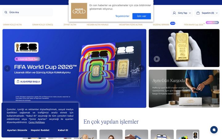 Screenshot of nadirgold.com