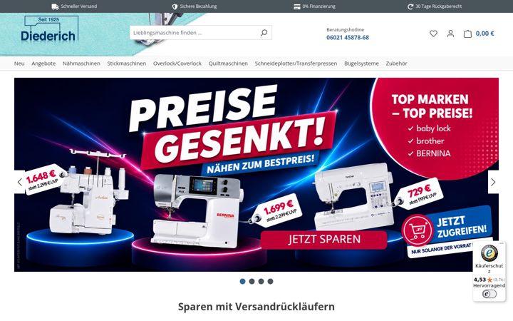 Snímek obrazovky naehmaschinen.com