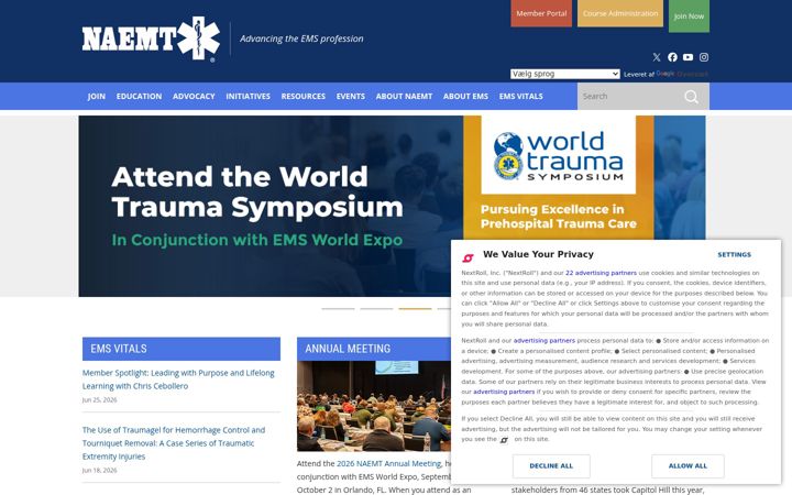Screenshot ta' naemt.org