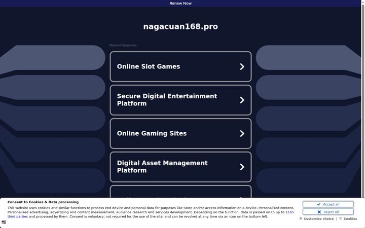 Screenshot of nagacuan168.pro