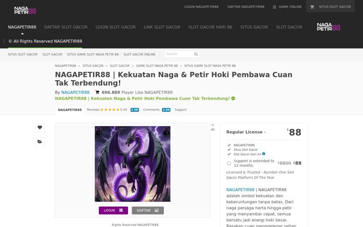 Captura de pantalla de nagapetir88.com