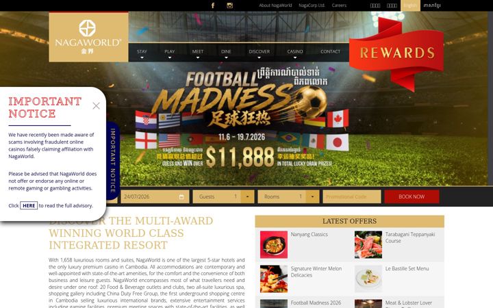 Screenshot of nagaworld.com