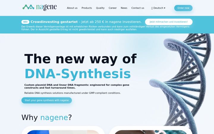 Screenshot von nagene.com