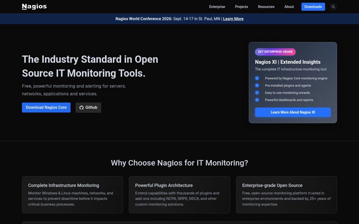Screenshot van nagios.org
