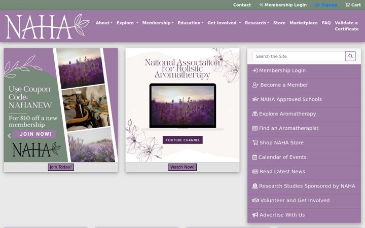 Screenshot of naha.org