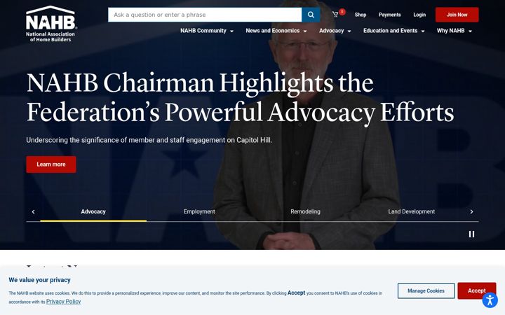 Screenshot of nahb.org