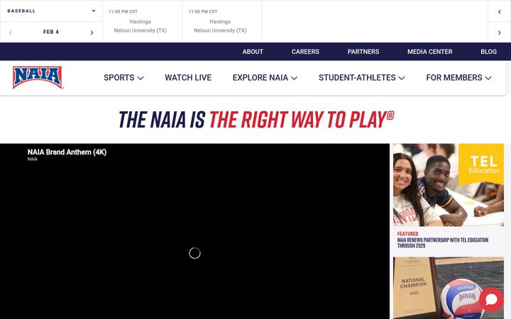 Screenshot of naia.org