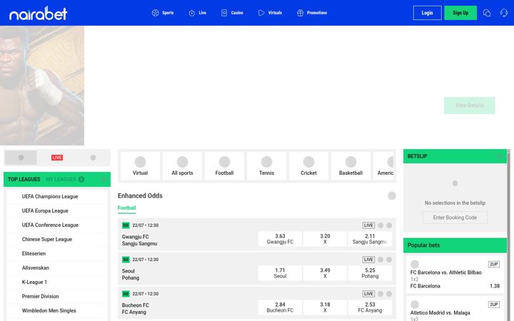 Screenshot of nairabet.com
