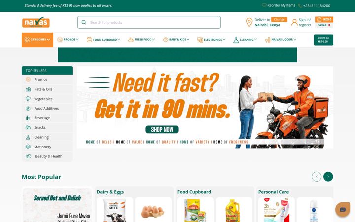 Screenshot of naivas.online