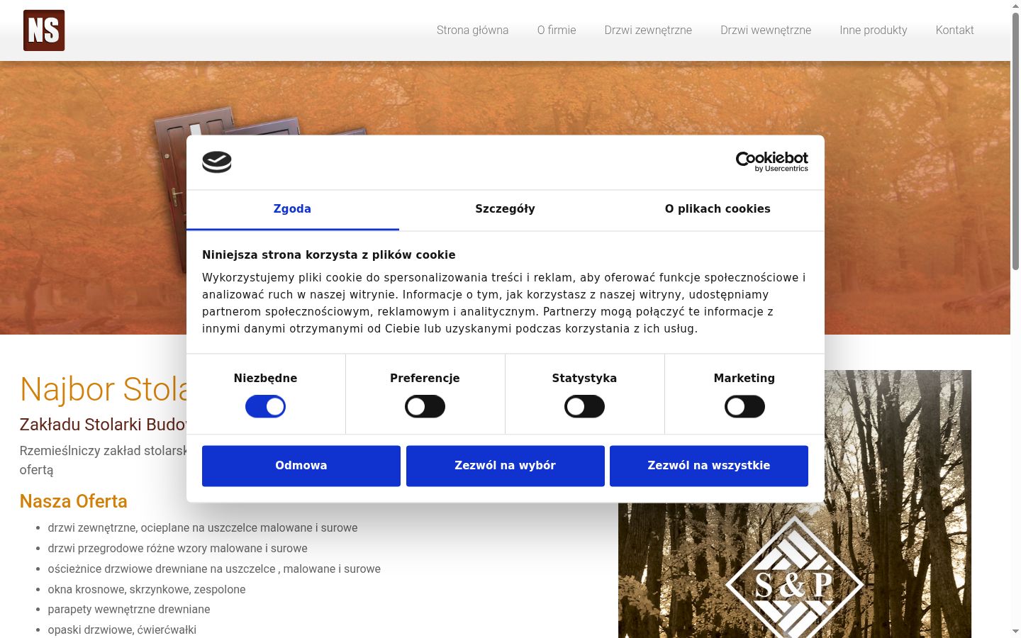 Posnetek zaslona pasice za privolitev, prikazane pred kakršno koli interakcijo