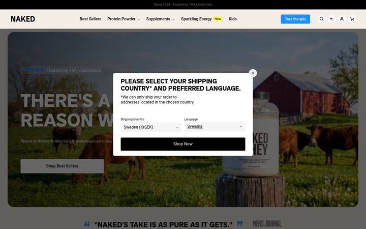 Screenshot of nakednutrition.com