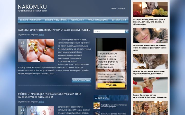 Snímek obrazovky nakom.ru