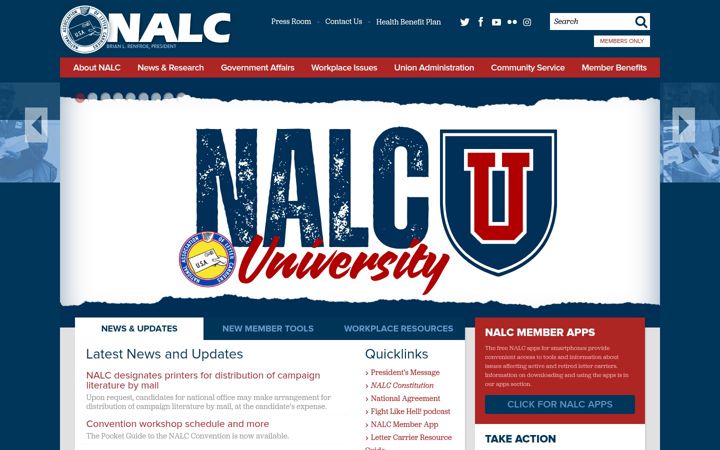 Screenshot of nalc.org