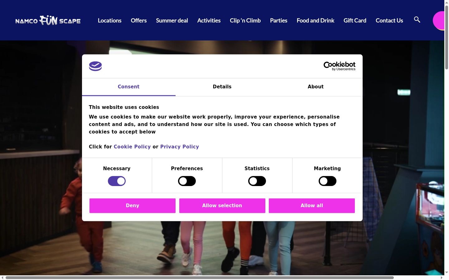 Screenshot van de toestemmingsbanner zoals getoond vóór enige interactie