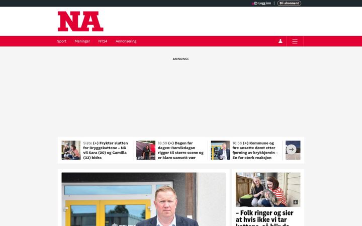 Screenshot of namdalsavisa.no